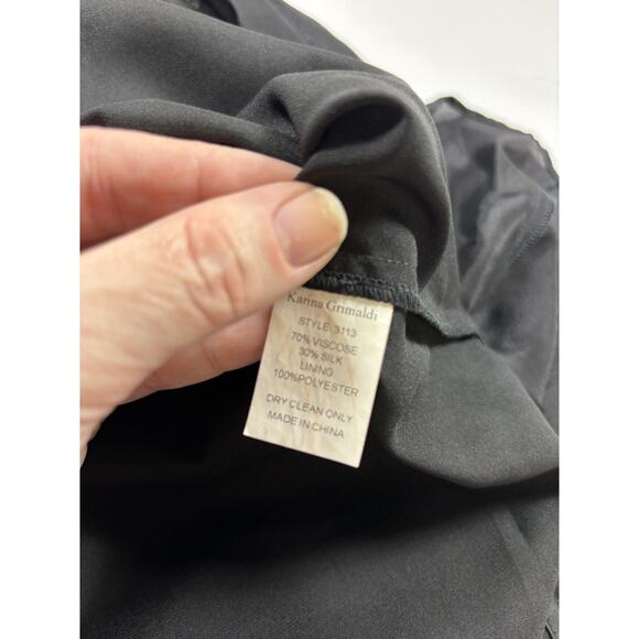 Karina Grimaldi Celine Mini Dress Black Medium Ruffled Adjustable Straps Mini - Picture 8 of 10